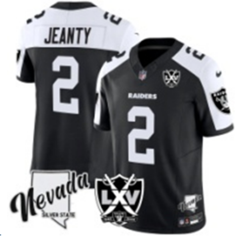 Men Oakland Raiders #2 Jeanty Black Nike 2025 Limited NFL Jersey 002